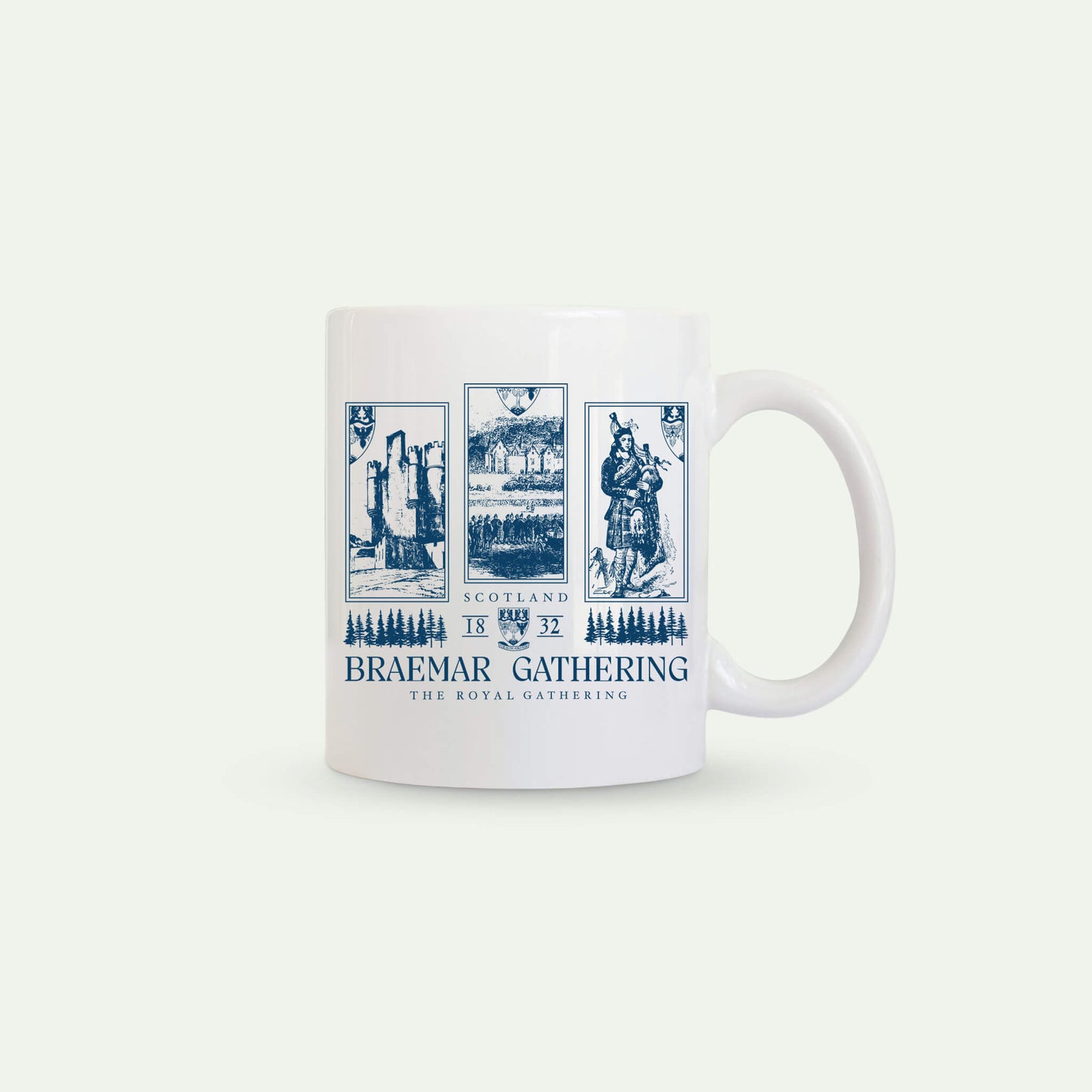 Heritage Ceramic Mug - White - Braemar Gathering
