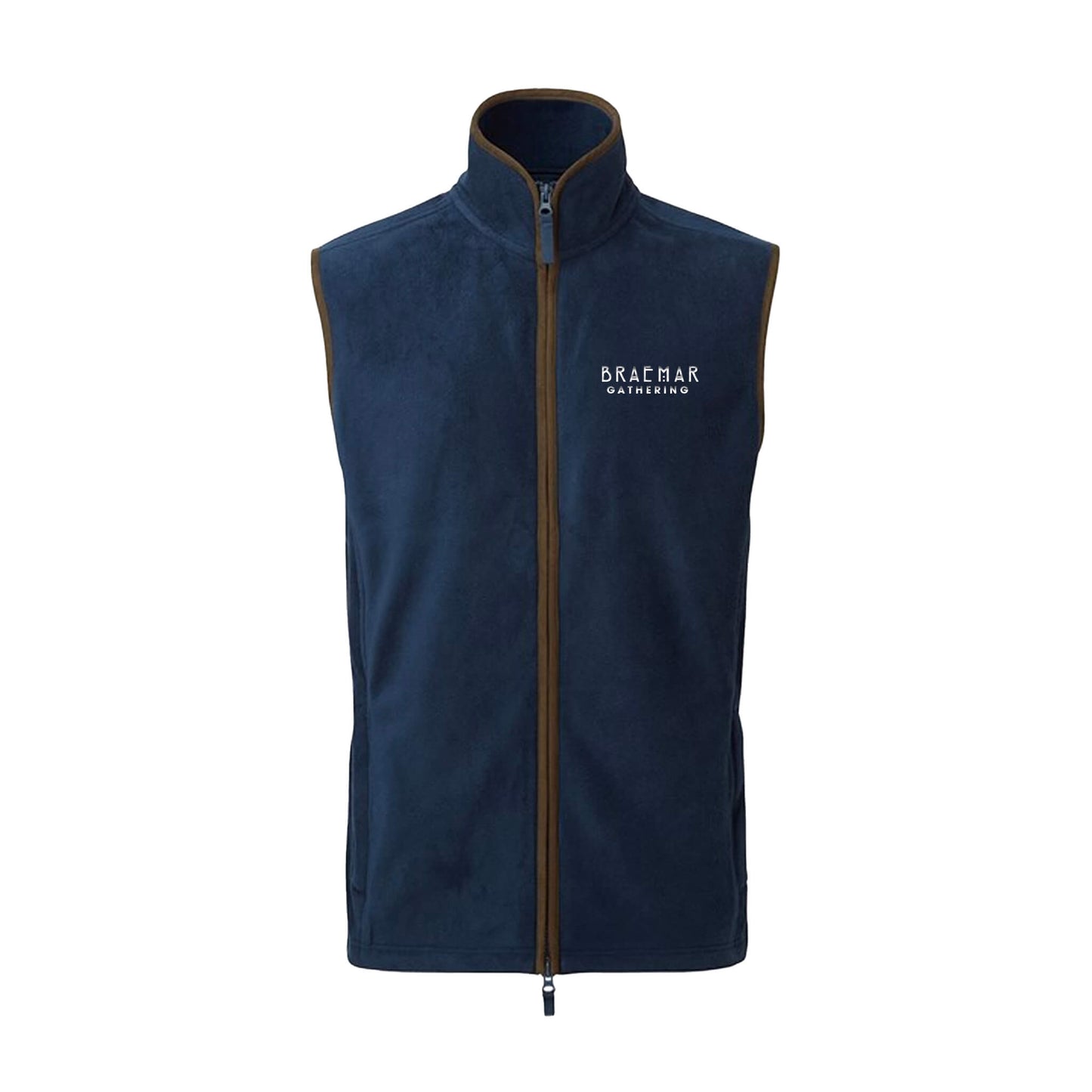 Classic Embroidered Fleece Gilet | Navy | Braemar Gathering