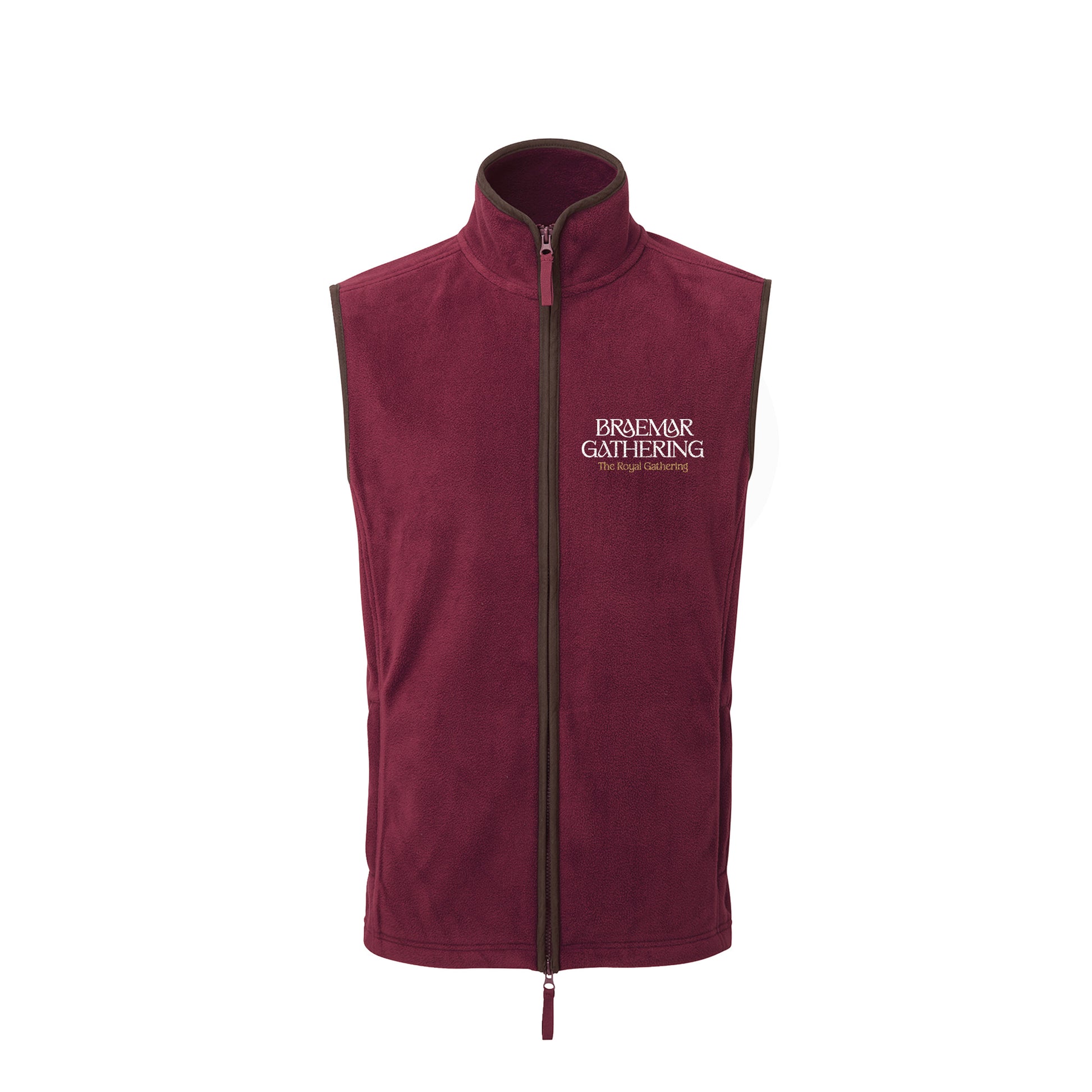Braemar Gathering 2026 Classic Fleece Gilet - Burgundy