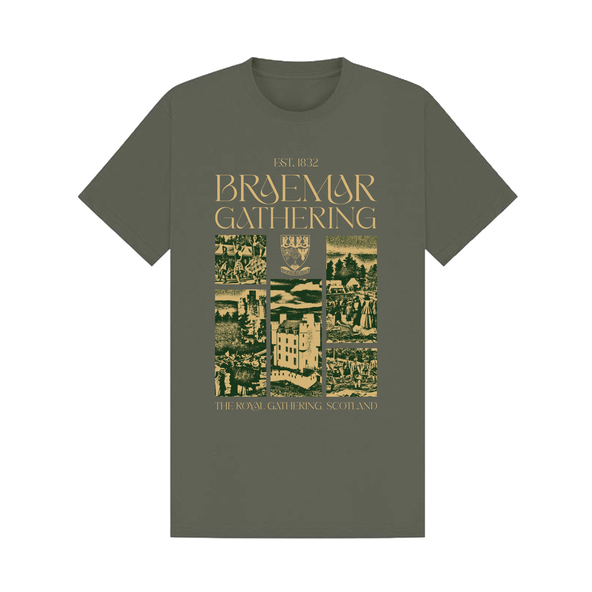 Braemar Gathering 2026 Heritage T-Shirt - Khaki Olive