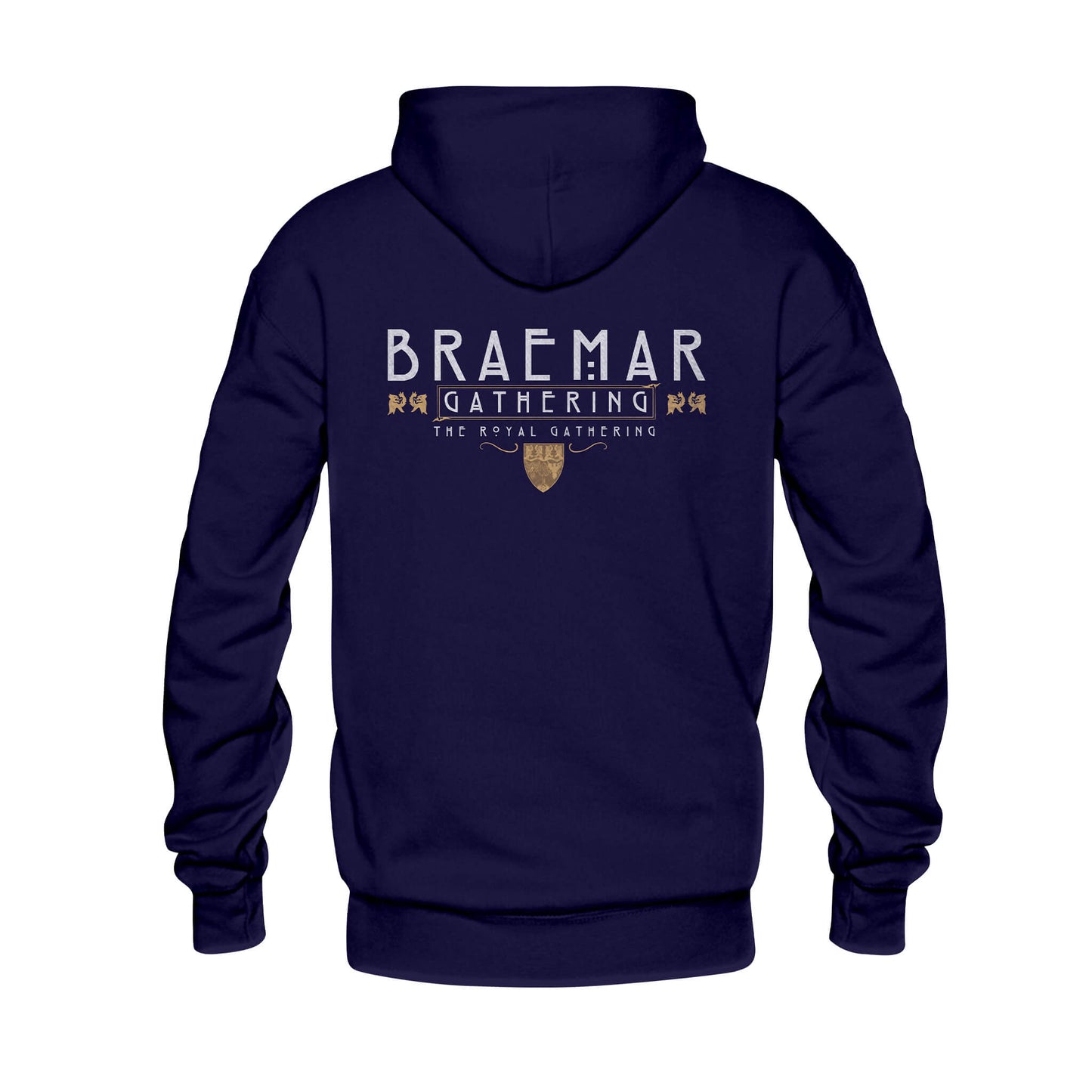 Classic Zipped Hoodie | Navy | Back View | Braemar Gathering