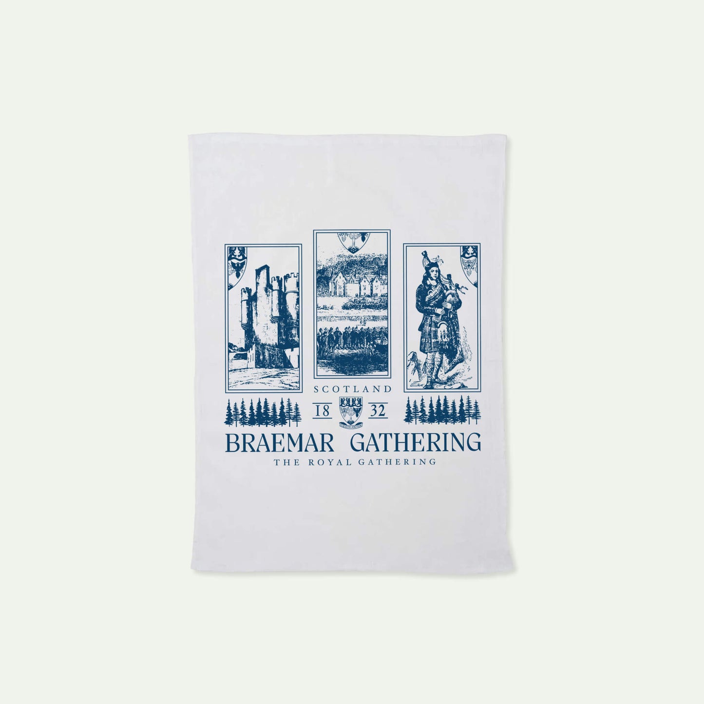 Heritage Tea Towel - White - Braemar Gathering