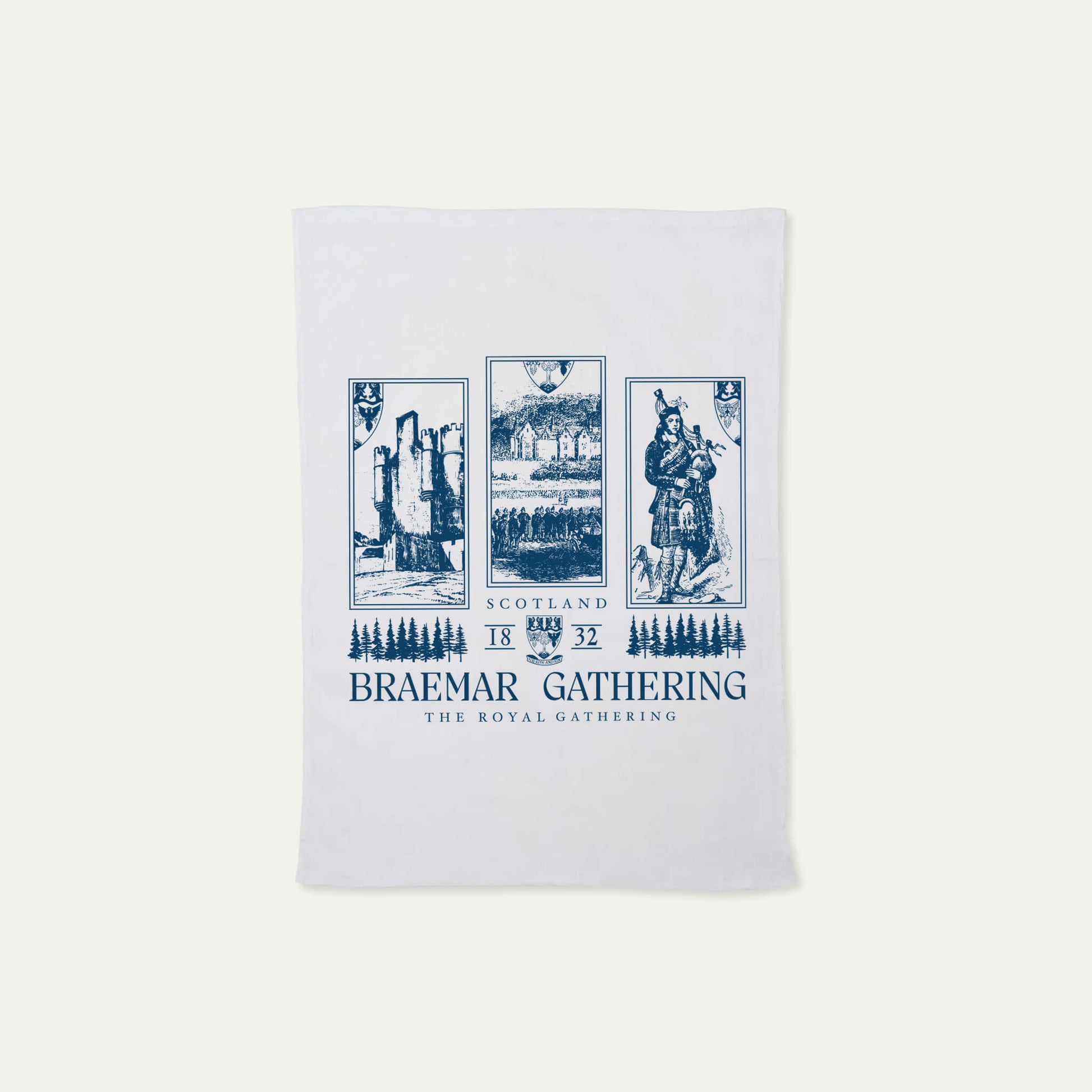 Heritage Tea Towel - White - Braemar Gathering