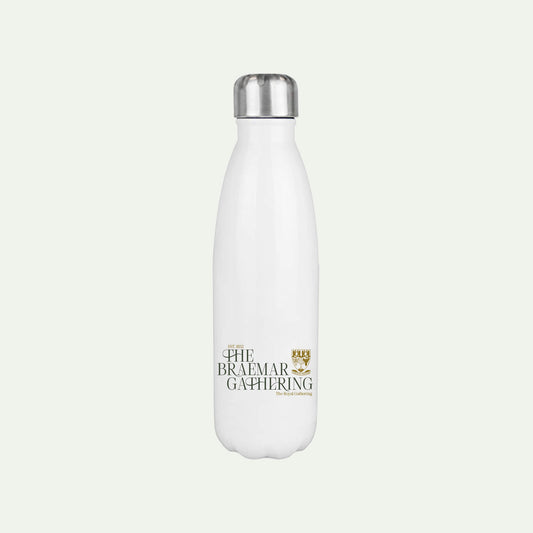 Classic Stainless Steel Water Bottle - White - Braemar Gathering